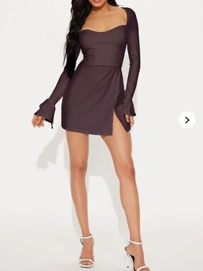 Fashion Nova Plum Long Sleeve Mini Dress